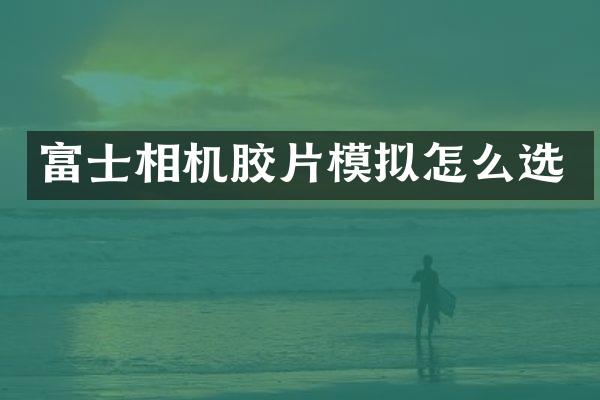 富士相机胶片模拟怎么选