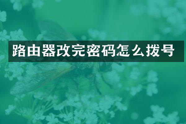 路由器改完密码怎么拨号
