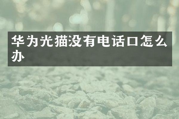 华为光猫没有电话口怎么办