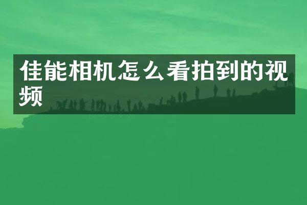 佳能相机怎么看拍到的视频
