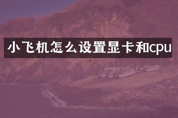 小飞机怎么设置显卡和cpu