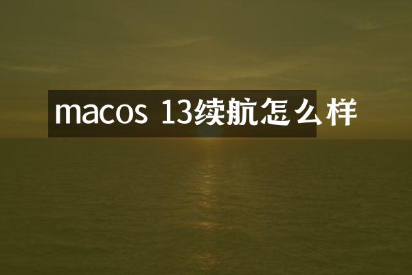 macos 13续航怎么样