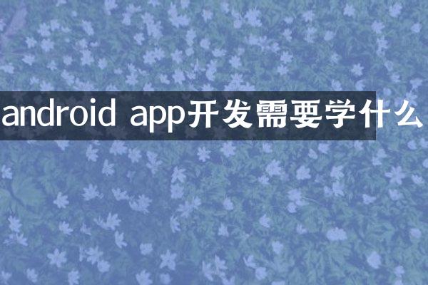android app开发需要学什么