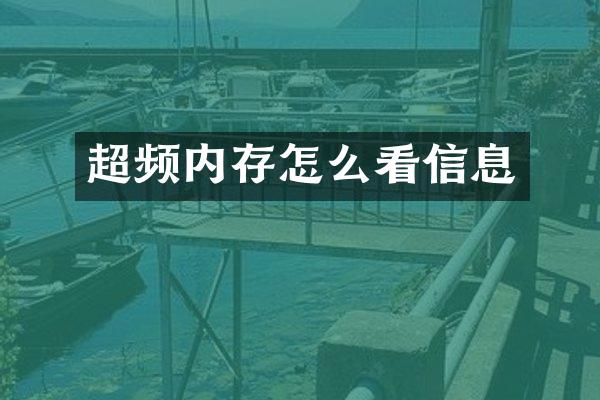 超频内存怎么看信息