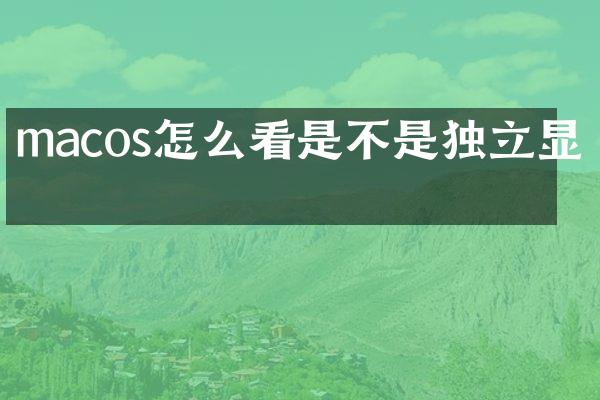 macos怎么看是不是独立显卡