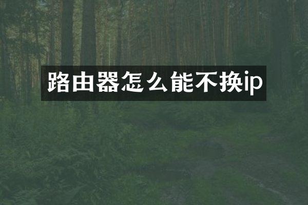路由器怎么能不换ip