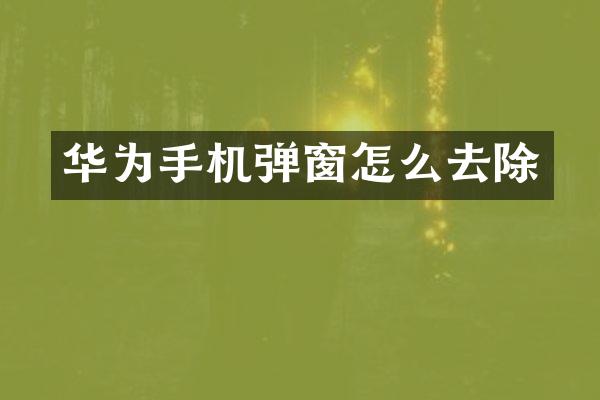 华为手机弹窗怎么去除