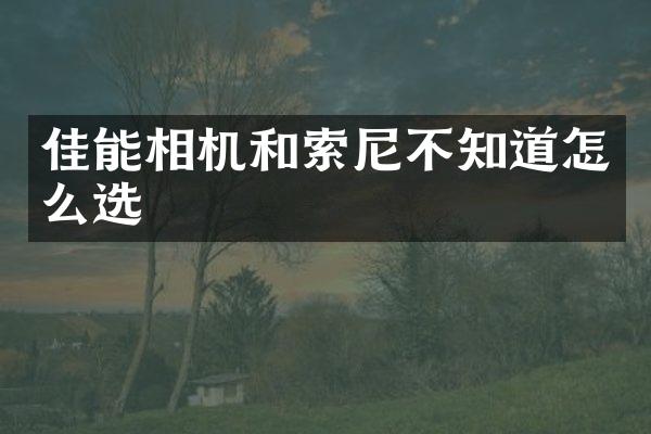 佳能相机和不知道怎么选