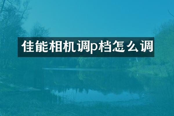佳能相机调p档怎么调