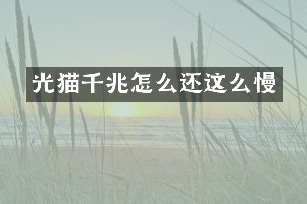 光猫千兆怎么还这么慢