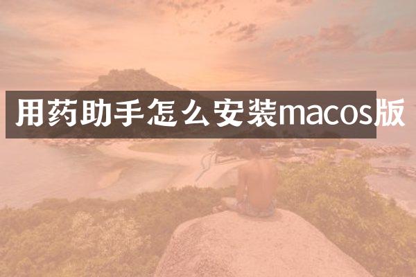 用药助手怎么安装macos版