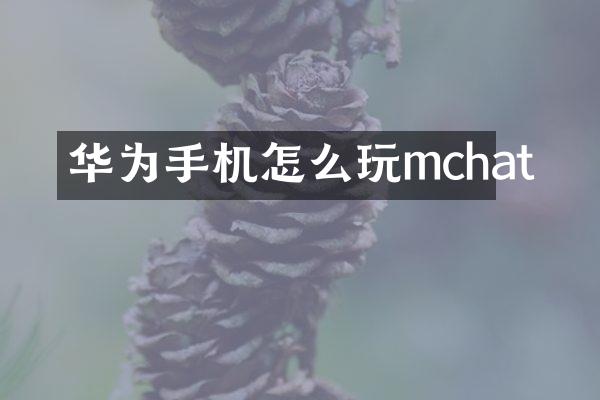华为手机怎么玩mchat