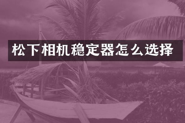相机稳定器怎么选择