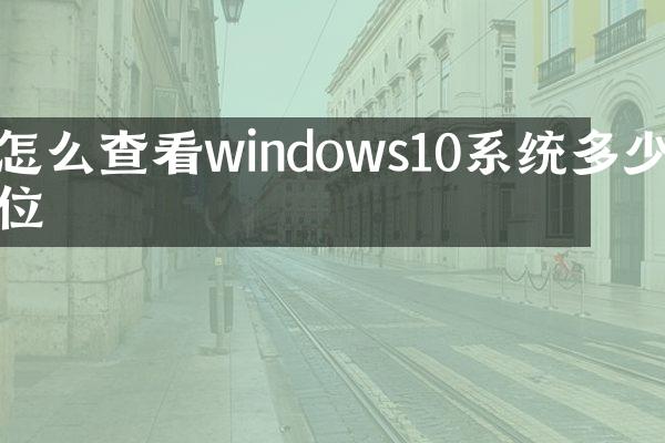 怎么查看windows10系统多少位