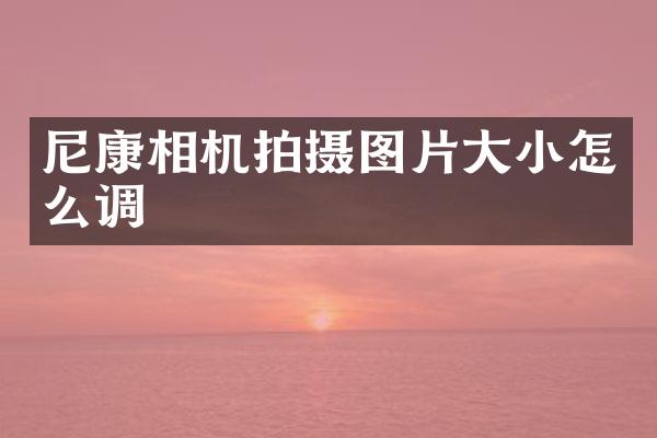 尼康相机拍摄图片大小怎么调