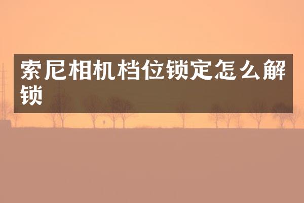 相机档位锁定怎么解锁