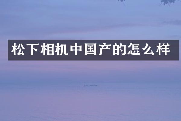 相机中国产的怎么样