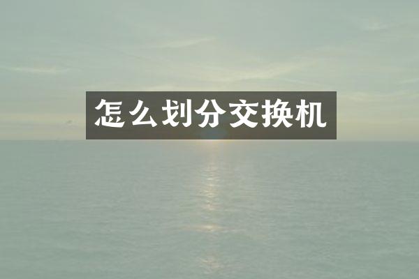 怎么划分交换机