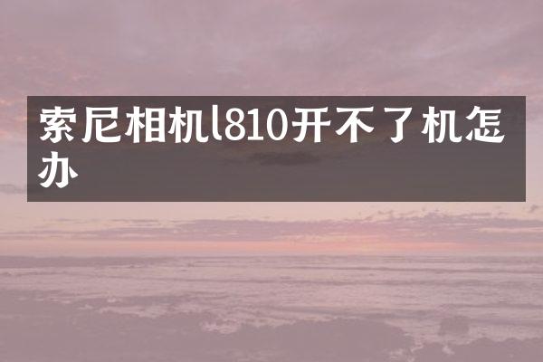 相机l810开不了机怎么办