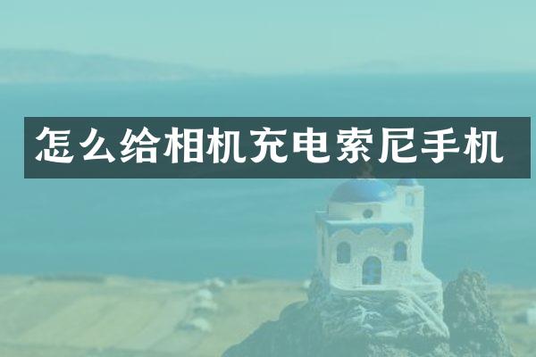 怎么给相机充电手机