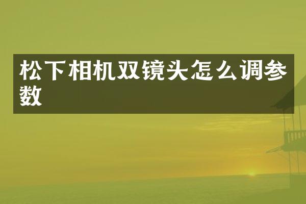 相机双镜头怎么调参数