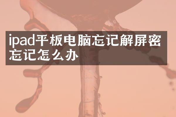 ipad平板电脑忘记解屏密码忘记怎么办
