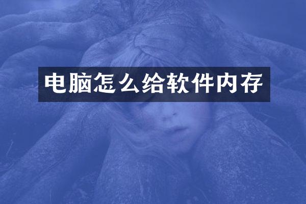 电脑怎么给软件内存