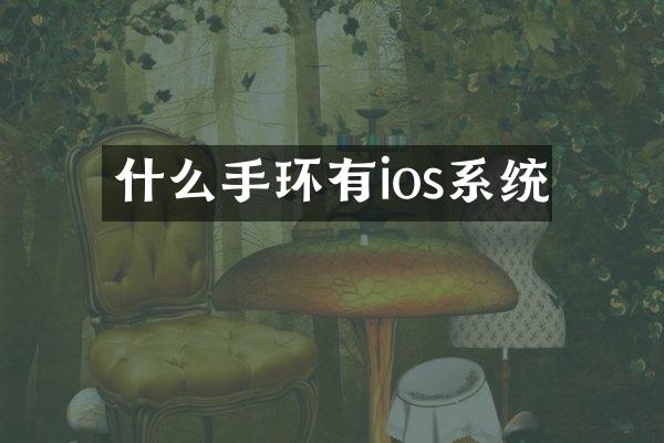 什么手环有ios系统