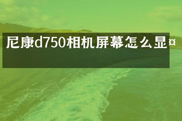 尼康d750相机屏幕怎么显示