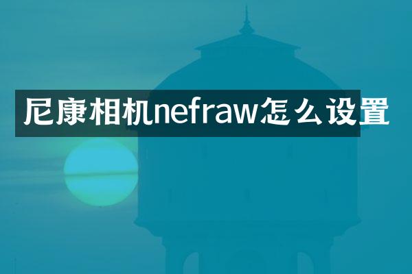 尼康相机nefraw怎么设置