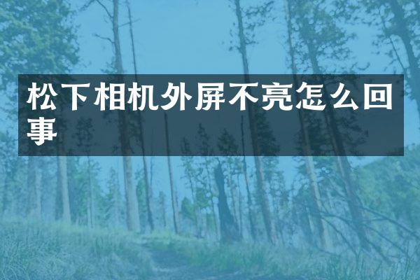相机外屏不亮怎么回事