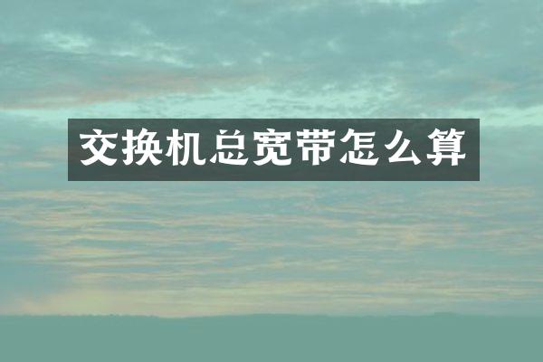 交换机总宽带怎么算