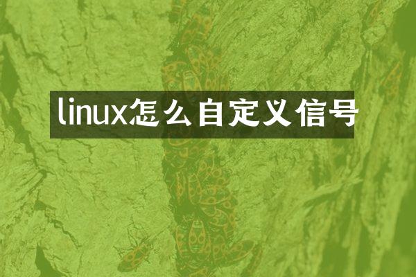 linux怎么自定义信号