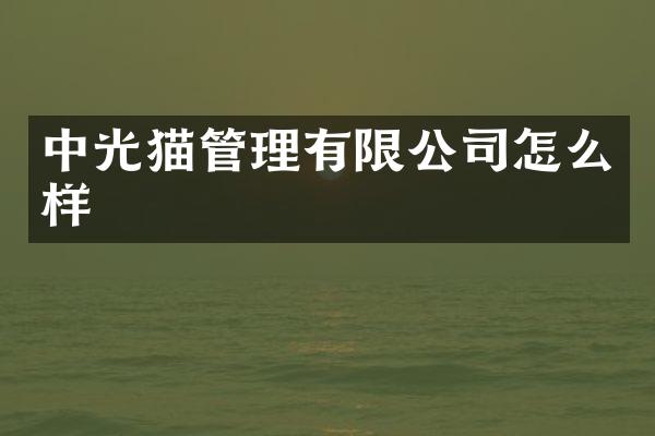 中光猫管理有限公司怎么样