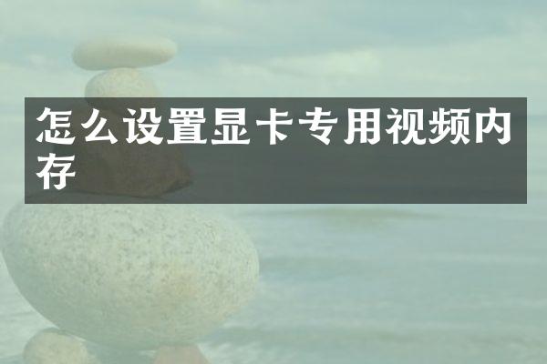 怎么设置显卡专用视频内存