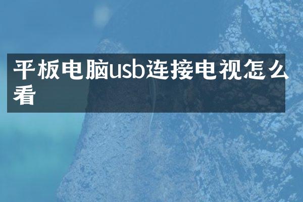 平板电脑usb连接电视怎么看