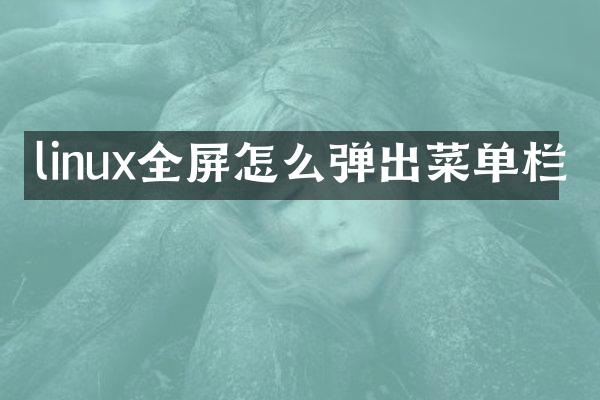 linux全屏怎么弹出菜单栏
