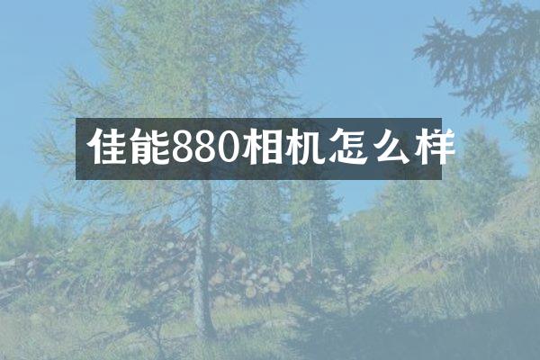 佳能880相机怎么样