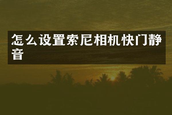 怎么设置相机快门静音
