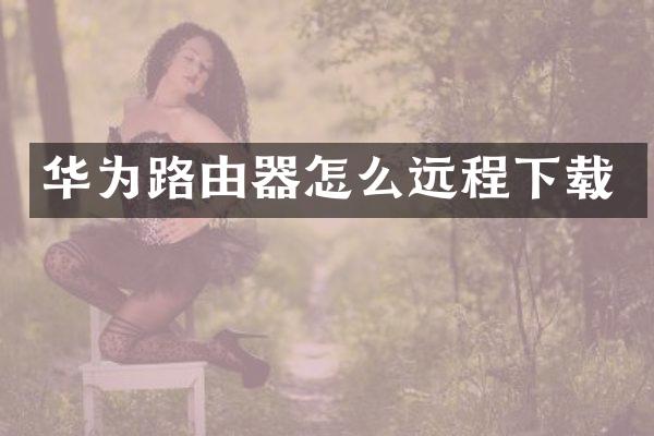 华为路由器怎么远程下载