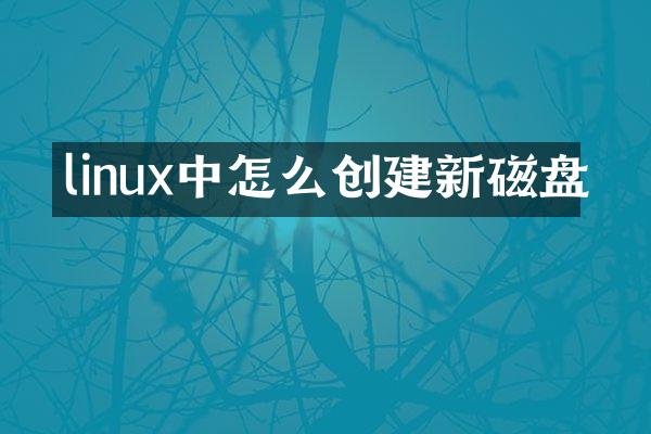 linux中怎么创建新磁盘
