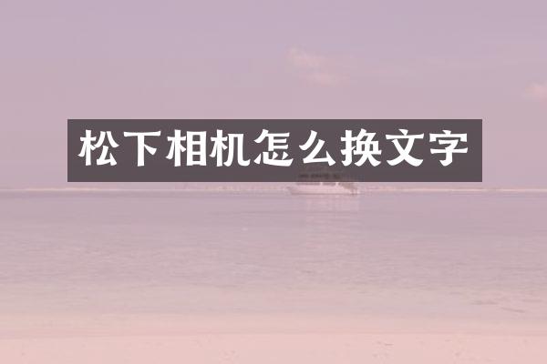 相机怎么换文字