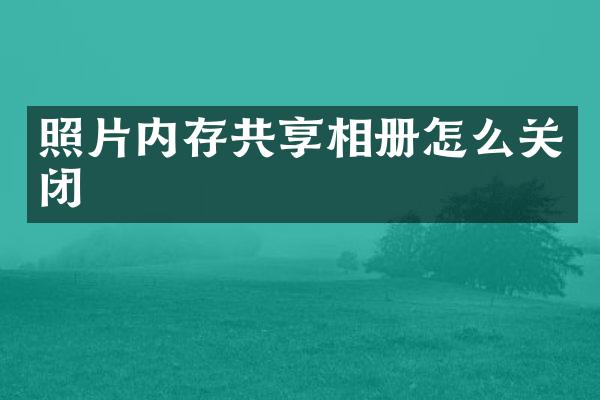 照片内存共享相册怎么关闭