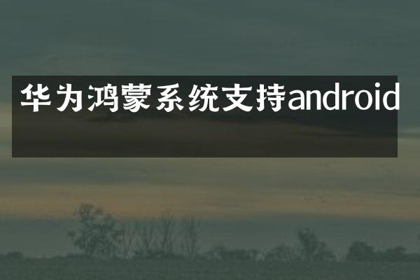 华为鸿蒙系统支持android吗