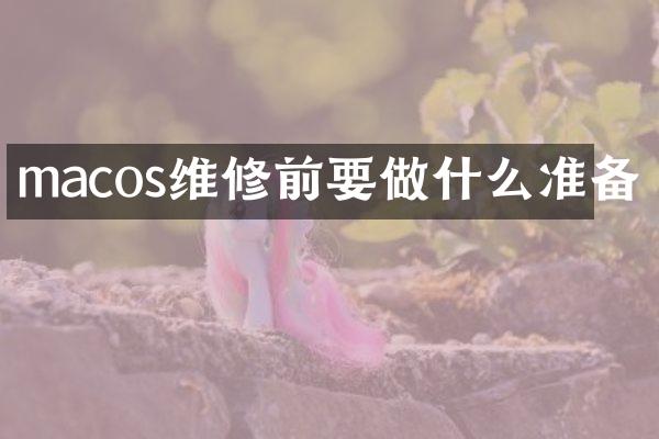 macos维修前要做什么准备