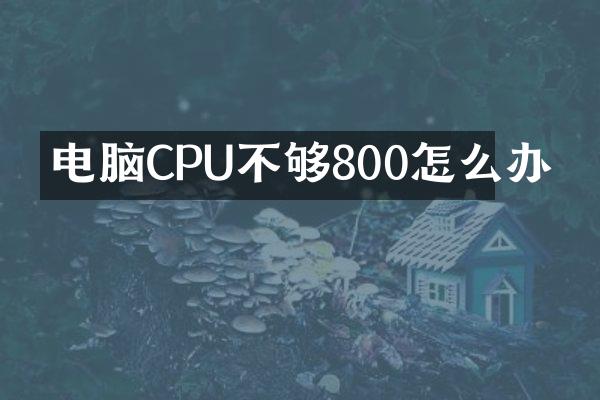 电脑CPU不够800怎么办