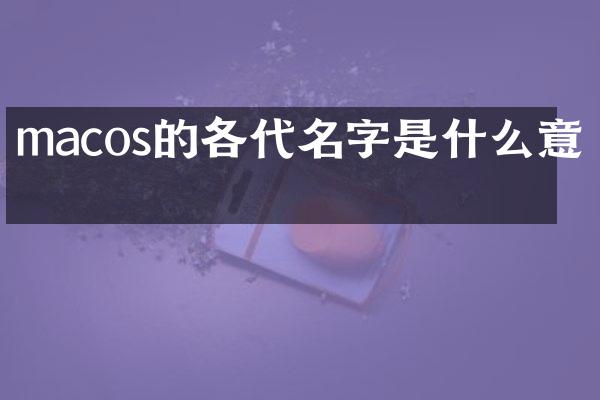 macos的各代名字是什么意思