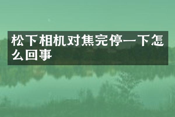 相机对焦完停一下怎么回事