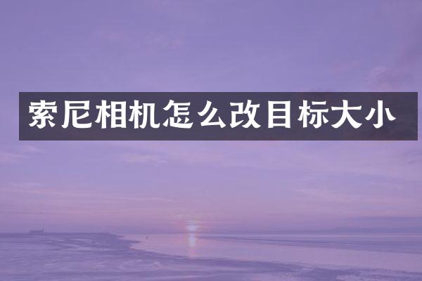 相机怎么改目标大小