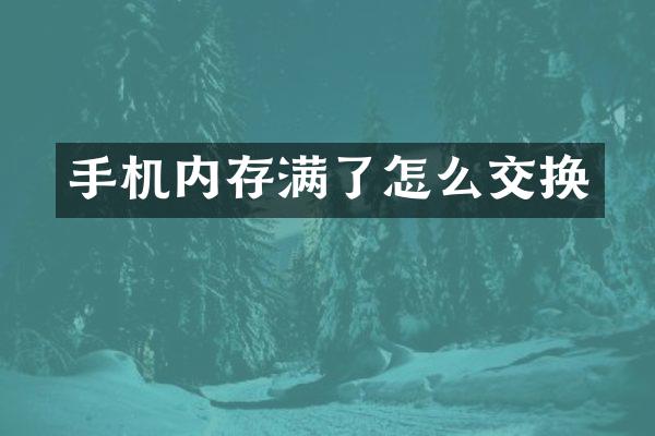 手机内存满了怎么交换